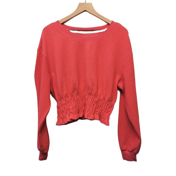 NEW Anthropologie Maeve Pink Smocked Boat Neck Pullover - Large - Picture 6 of 8